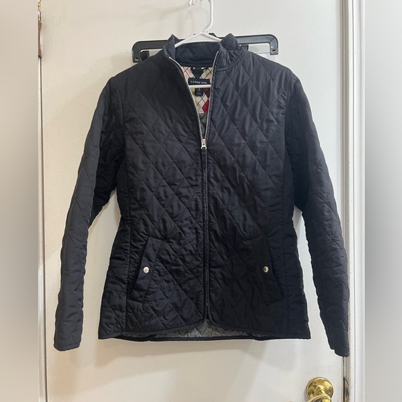 Lands' End Black Utility Jacket with Quilted Design - Picture 1 of 4